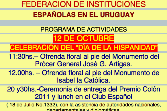 Día de la Hispanidad- programa FIEU