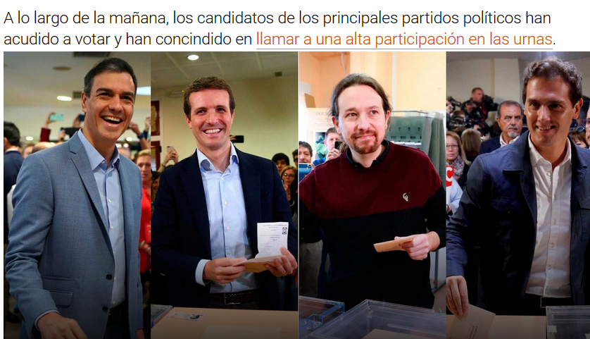 Voto de los candidatos – Los líderes políticos piden una alta participación