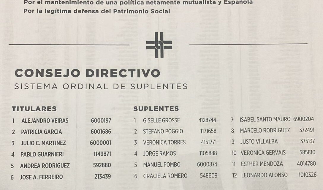 Elecciones 2025 – Asociación Española primera de socorros mutuos.