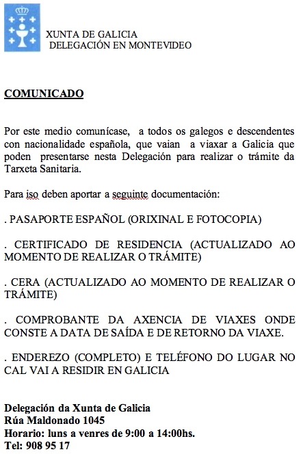 comunicado de sanidad